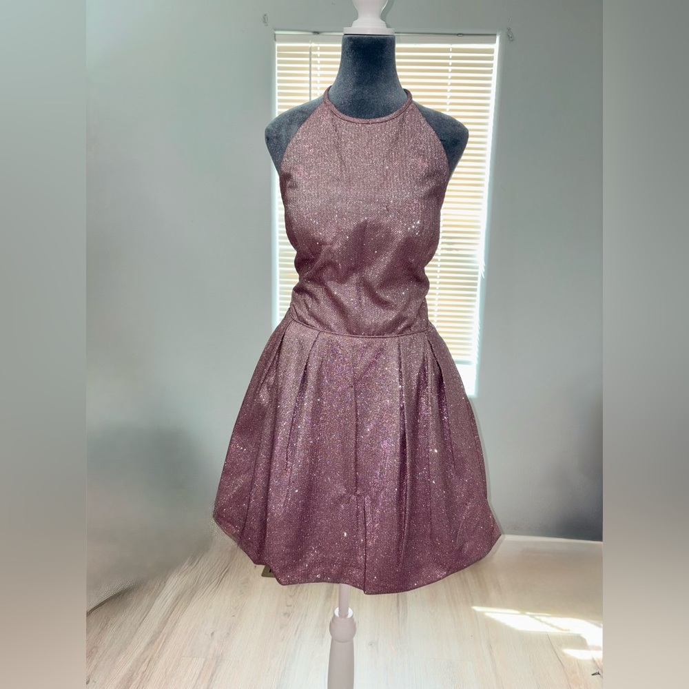 Sherri Hill Sparkling Mauve Mini Dress